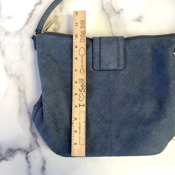 Talbots Woven Leather Hobo Style Shoulder Bag, Cornflower Blue - Picture 13 of 15